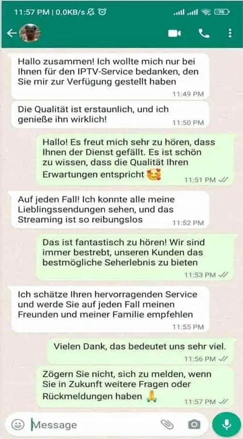 Titan IPTV customer review on WhatsApp 10