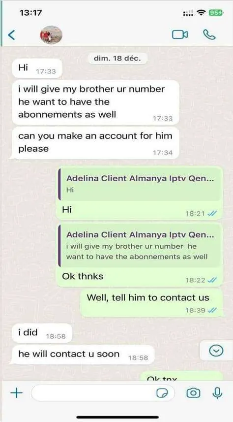 Titan IPTV customer review on WhatsApp 4
