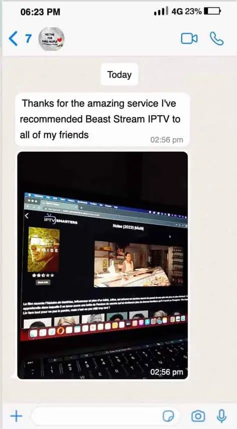 Titan IPTV customer review on WhatsApp 5